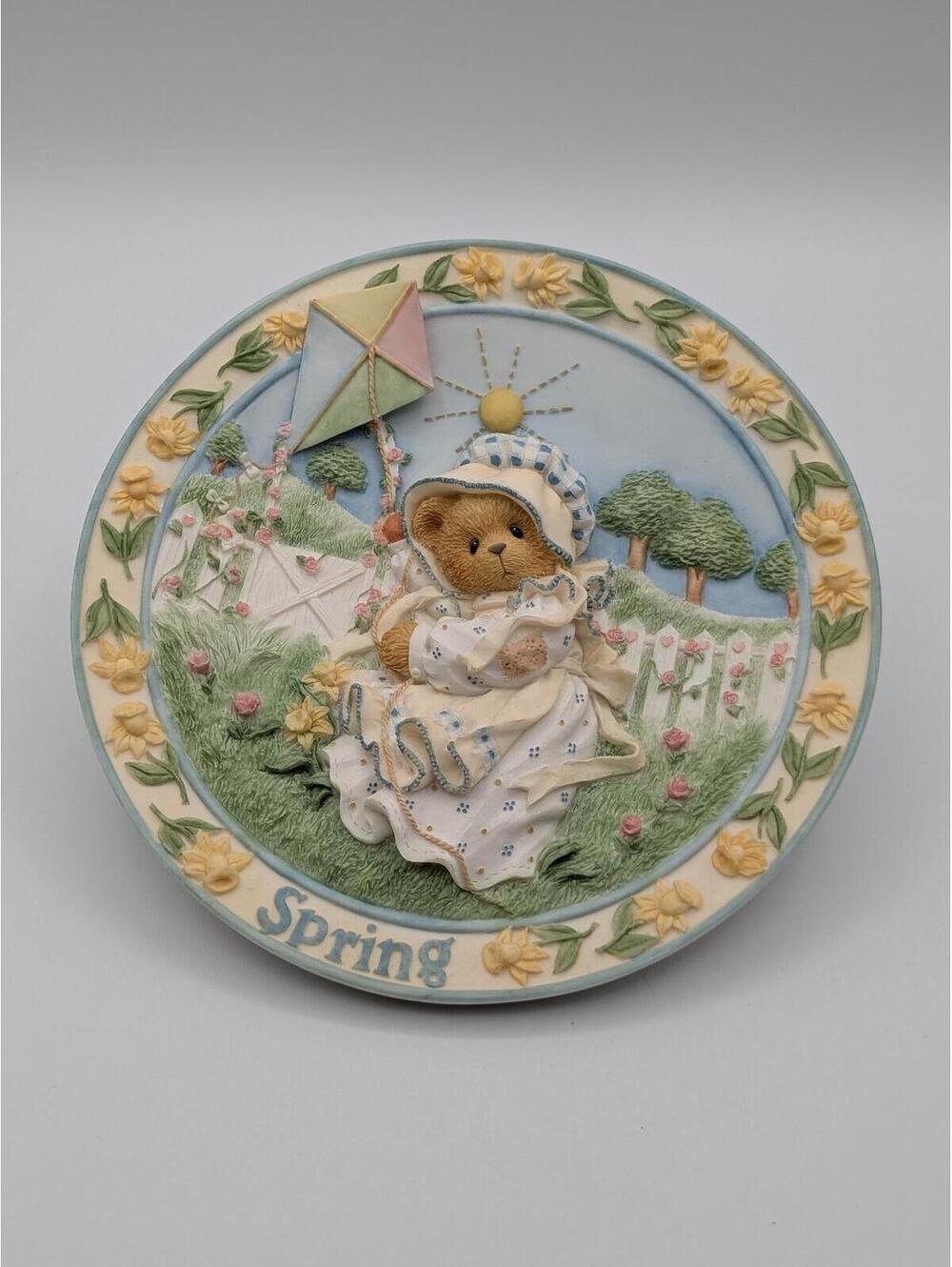 Cherished Teddies Spring Four Seasons Plate (203386) 1996 Season of Beauty